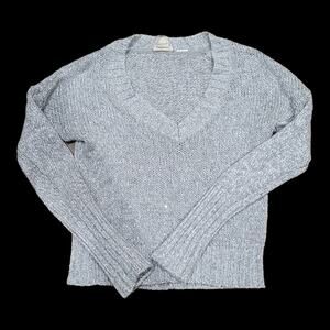 Mudd Women's Sparkle V-Neck Sweater - Size Large Sequin Shimmer Fairycore Whimsy